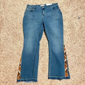 Women’s Flare Embroidered Denim Jeans